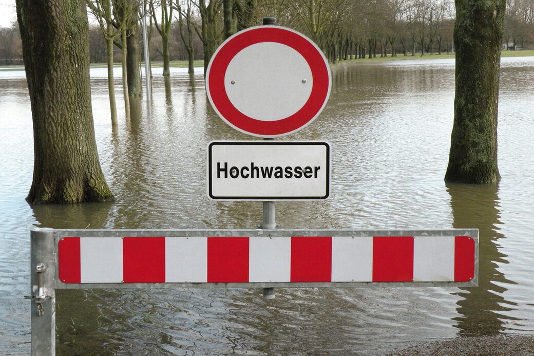 Hochwasser Verkersschild