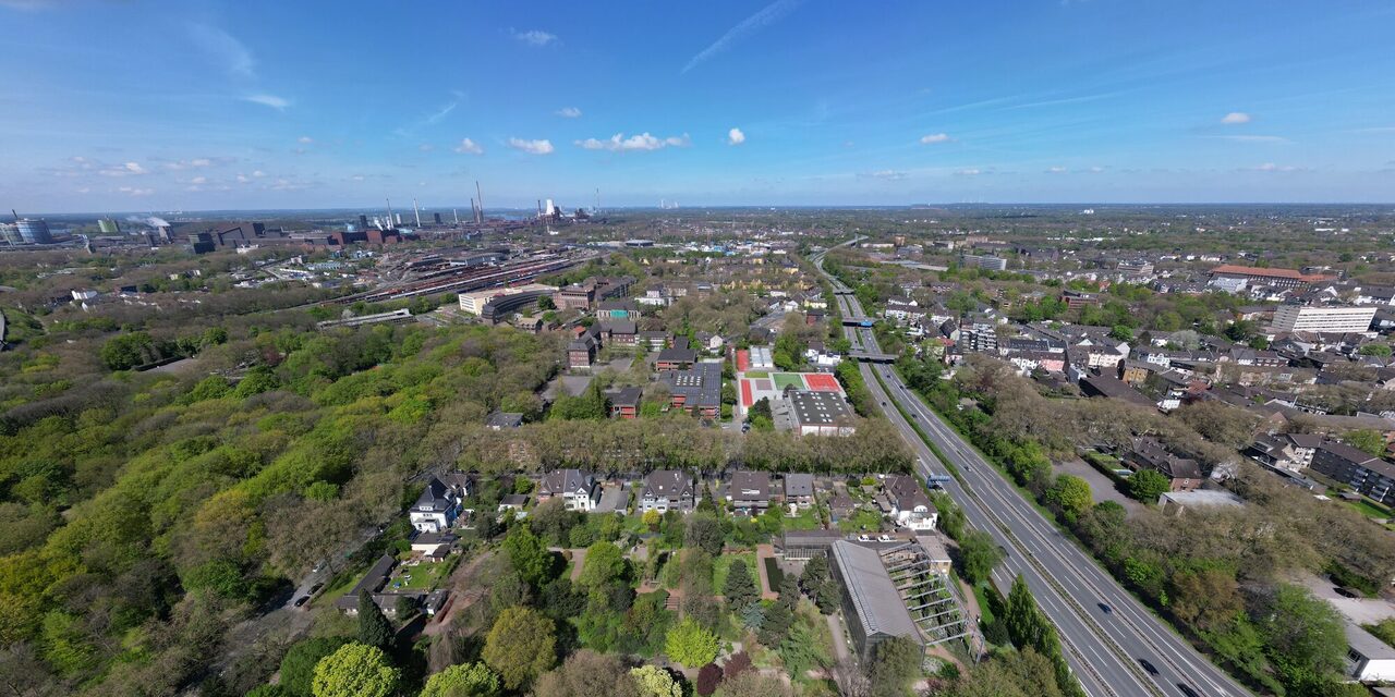 Luftaufnahmen A59 Höhe Botanischer Garten Hamborn