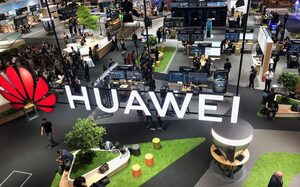 Messestand von HUAWEI aus der Vogelperspektive