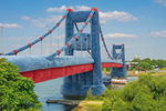 Friedrich-Ebert-Brücke als Plüschbrücke - KI generiertes Bild