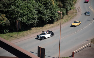 Oldtimer Tour mit Sören Link, Oberbürgermeister der Stadt Duisburg