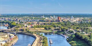 Innenstadt mit Ruhr und Hafenkanal