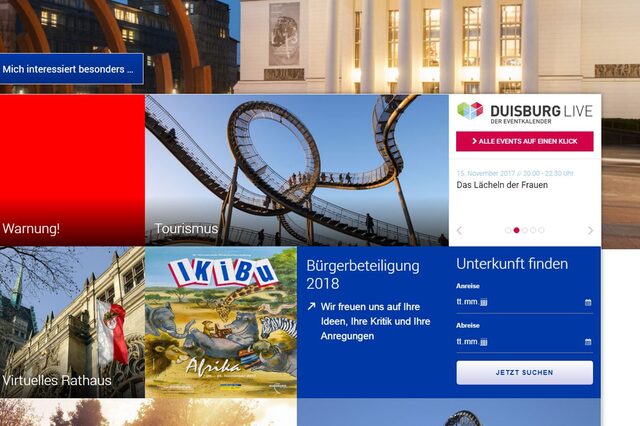Warnhinweis auf duisburg.de