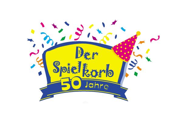 Logo mit Konfetti zum Jubiläum
