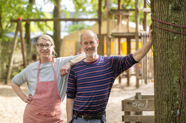 Sie sind die Oberbaumeister: Birgit Blasberg und Oliver Scholten