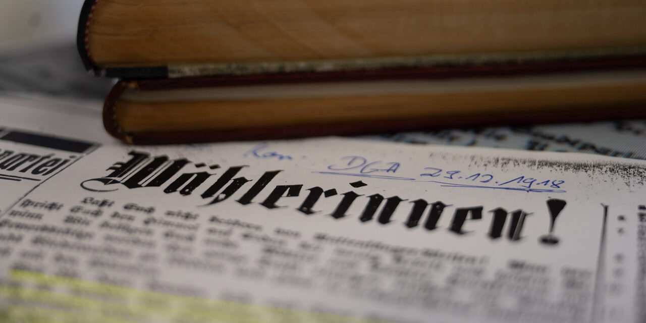 Zeitungsausschnitt zum Thema Frauenwahlrecht