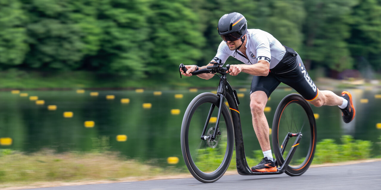 Das Bein nach hinten lang durchschwingen - so bekommt man richtig Speed.