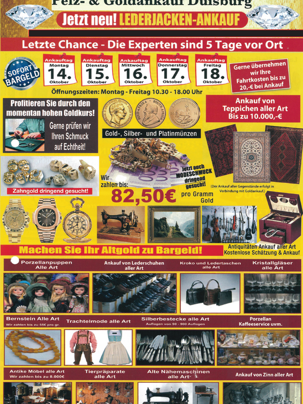 Flyer Gold- und Pelzankauf