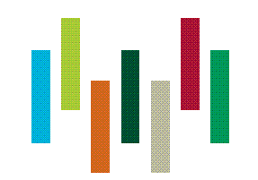 bunte Balken auf weißem Hintergrund als Rechteck