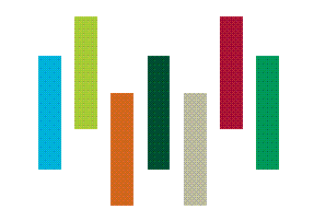 bunte Balken auf weißem Hintergrund als Rechteck