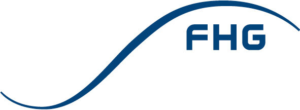 Avkürzung FGH in blau auf weißem untergrund mit geschwungener Linie