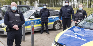 Fotos von den gemeinsamen Fußstreifen von Polizei und dem städtischen Außendienst des Bürger- und Ordnungsamtes im Rheinpark Duisburg (Fotocredit: Uwe Köppen/Stadt Duisburg)