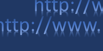 Blaues Kästchen mit Internetadresse