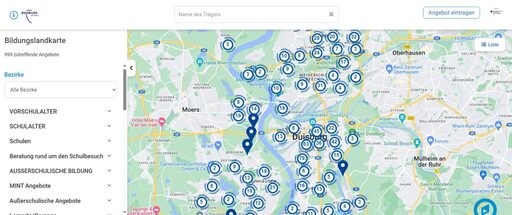 Ausschnitt aus der Bildungslandkarte