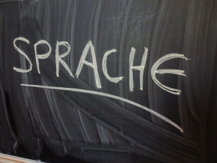 "Sprache" auf einer Tafel