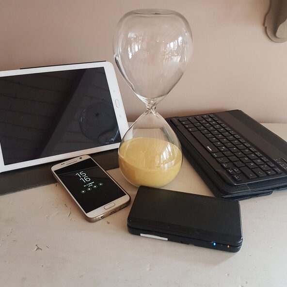 Sanduhr, Handy, Tablet