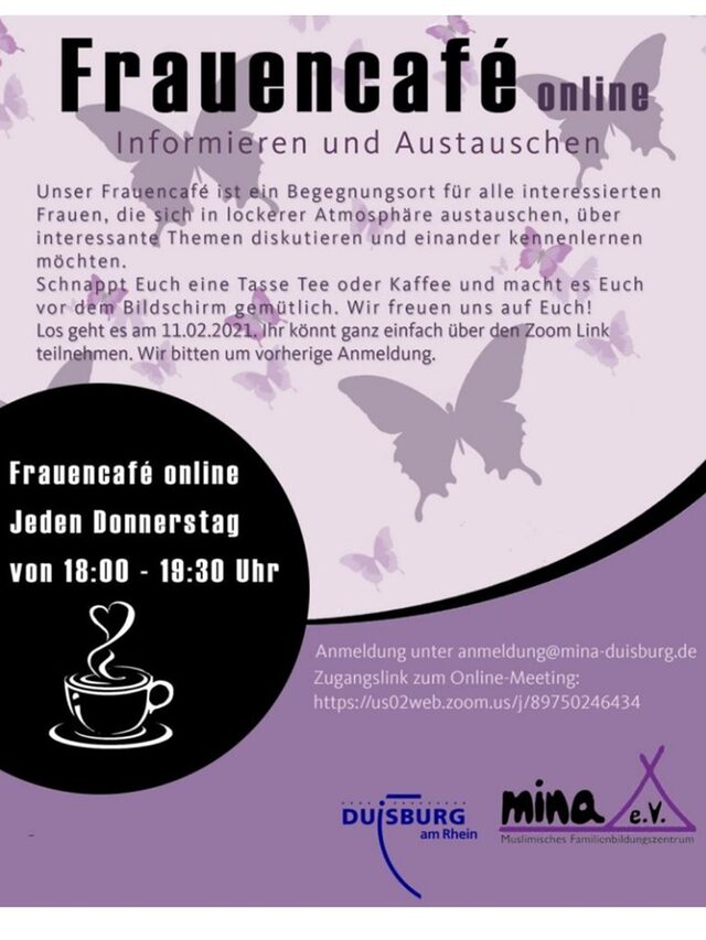 Plakat zum Onlinecafé