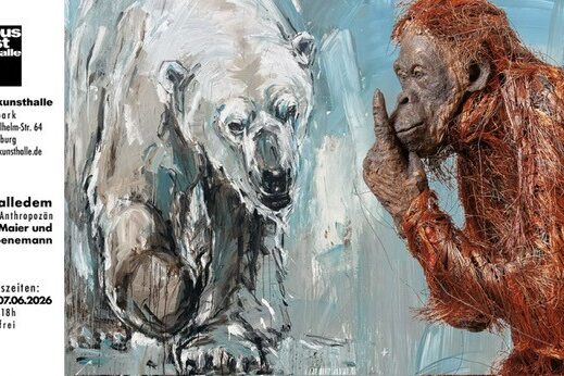 Plakat zur Ausstellung: Affe und Eisbär