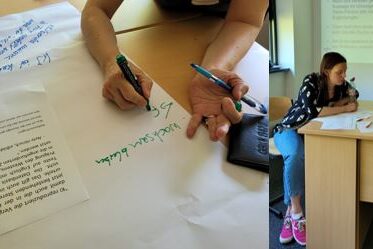 Teilnehmende bei der Arbeit