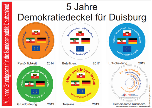 Zusammenstellung von Demokratiedeckeln
