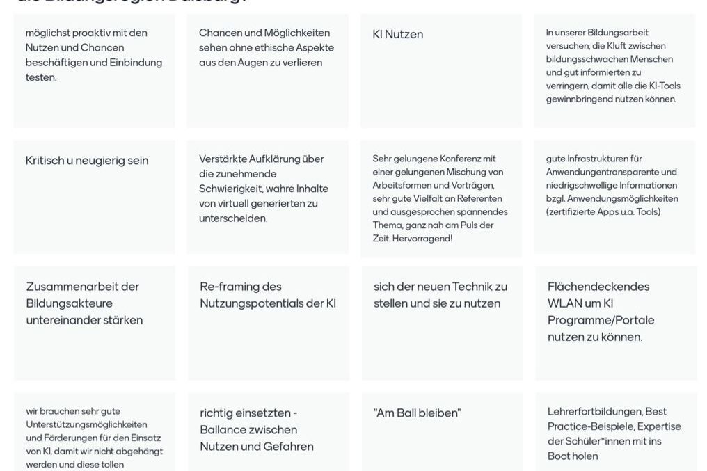 Tabelle mit Ergebnissen
