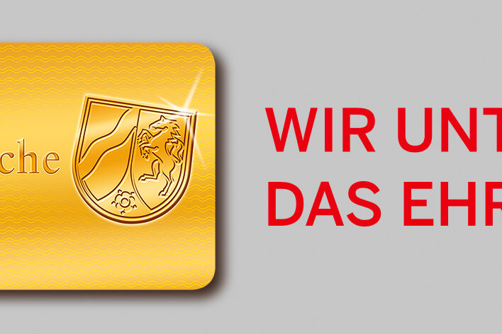 Bild der Ehrenamtskarte mit Aufschrift "Wir unterstützen das Ehrenamt"