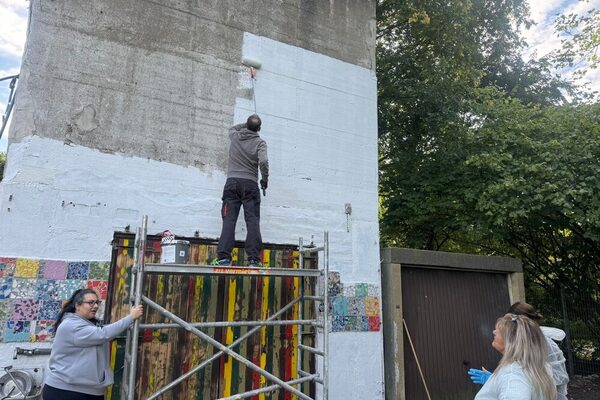 Streichen der Bunkerwand