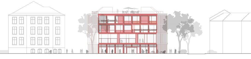 Bauskizze der Ansicht Süd