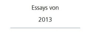 Teaserbild Essays 2013