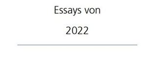 Titelseite Essays 2022