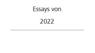 Titelseite Essays 2022