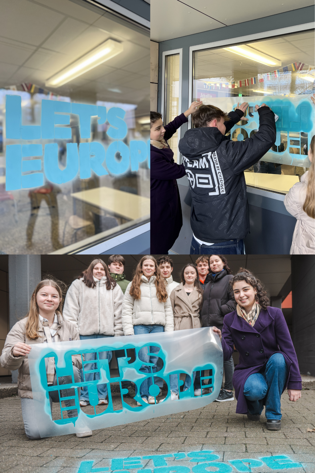 Sprüh-Aktion zur Europawahl am Reinhard-und-Max-Mannesmann-Gymnasium