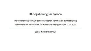 KI-Regulierung für Europa
