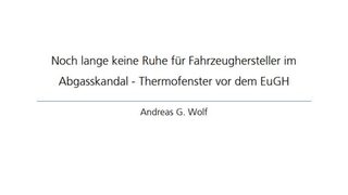 Thermofenster vor dem EuGH