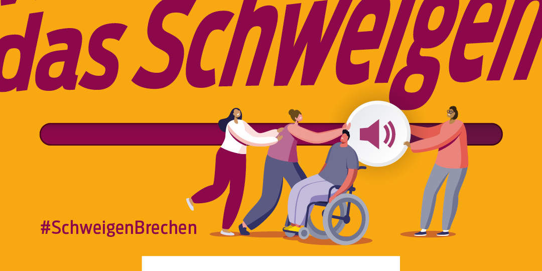 Ein Logo der Aktion Wir brechen das Schweigen