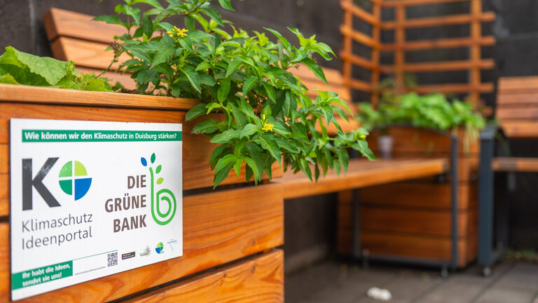 Grüne Bank am Stadttheater