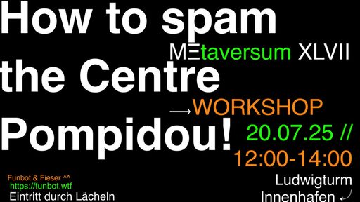 Ausstellung im Ludwigturm mit dem Titel Metaversum XLVII Unst, die dich ghostet?