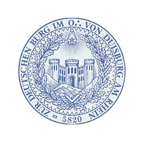 Logo der Freimaurerloge (Burg/ Stern/Zirkel im Kreis)