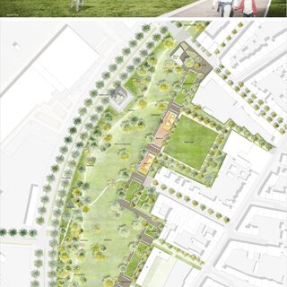 Entwurf geskes.hack Landschaftsarchitekten, Berlin mit planquadrat, Darmstadt und sinning Architekten, Damrstadt Blatt 3
