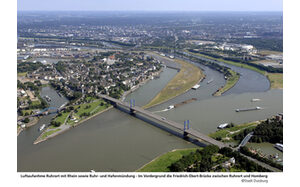 Luftaufnahme mit Friedrich-Ebert-Brücke