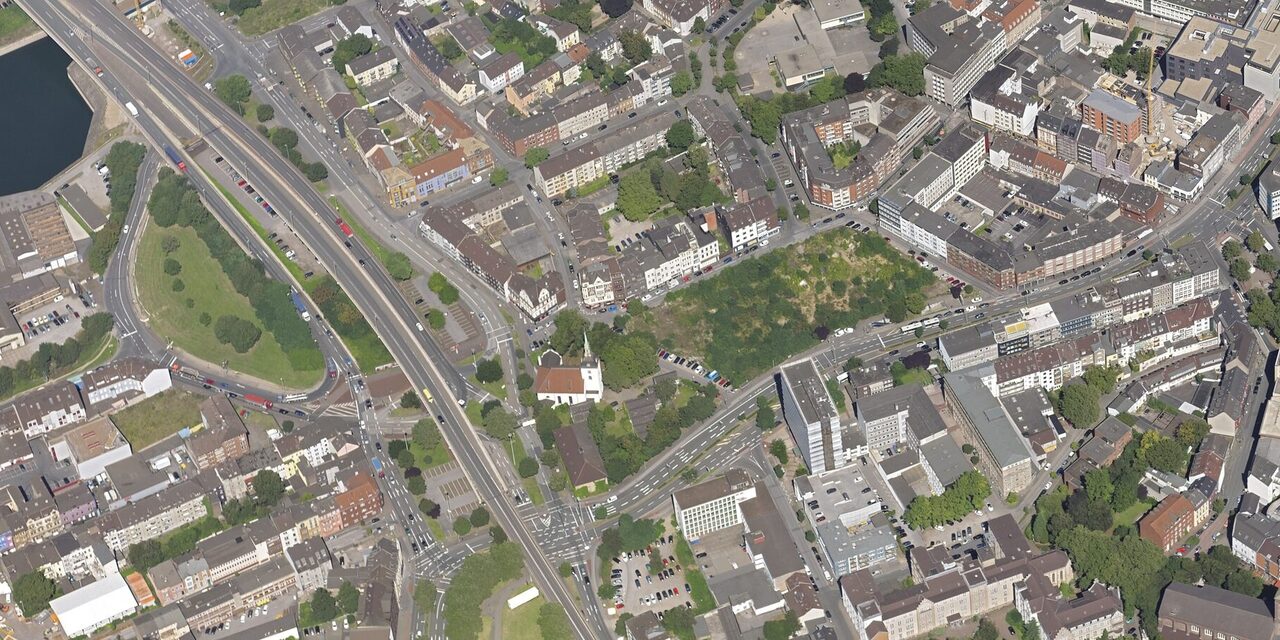 Schrägluftaufnahme Gelände Marientor