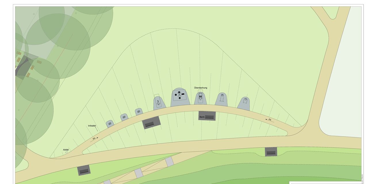 Planentwurf Entenkarree Fitnessgeräte