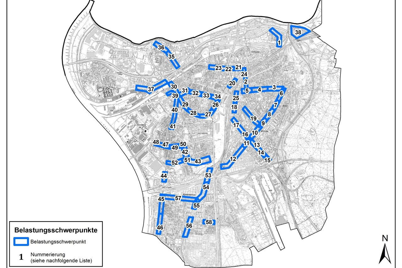 Belastungsschwerpunkte Lärmaktionsplan Mitte