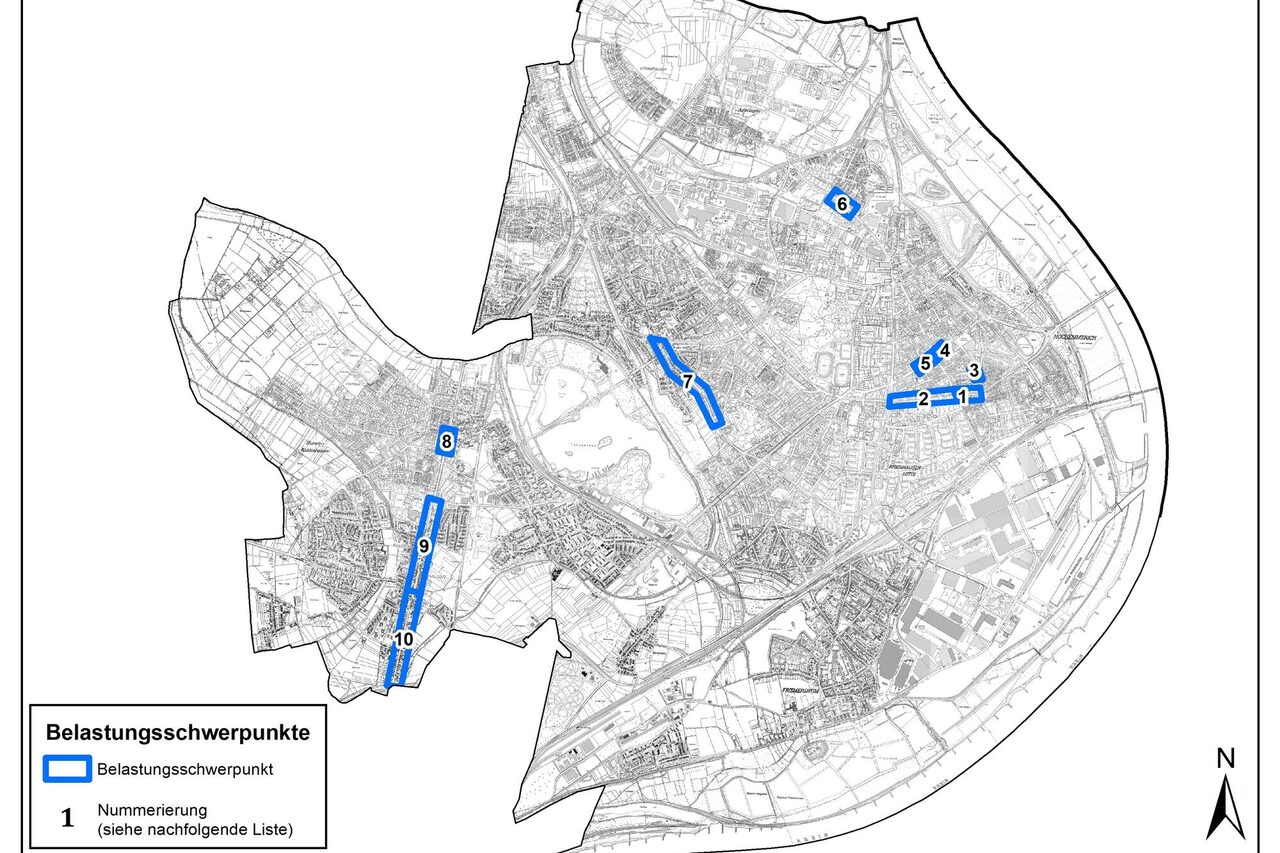 Belastungsschwerpunkte Lärmaktionsplan Rheinhausen