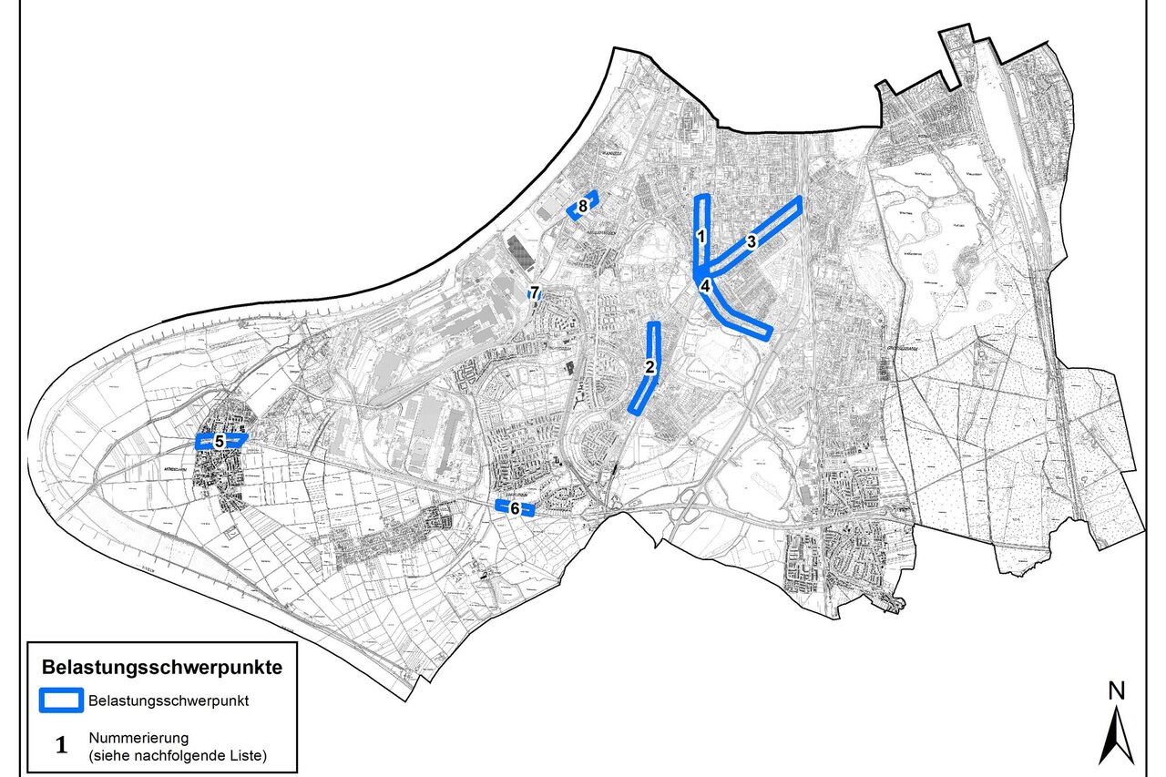 Belastungsschwerpunkte Lärmaktionsplan Süd