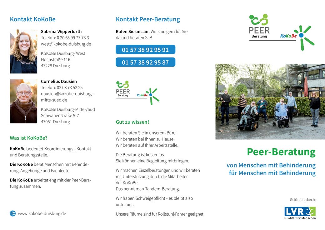 1. Seite Flyer KoKoBe Duisburg Peer-Beratung