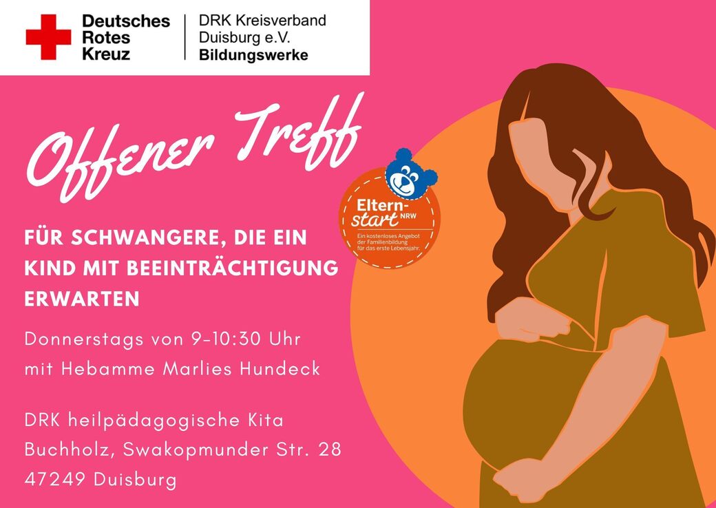Flyer Offener Treff für Schwangere, die ein Kind mit Beeinträchtigung erwarten
