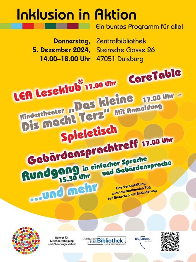 Plakat zum 5. Dezember 2024 Inklusion in Aktion