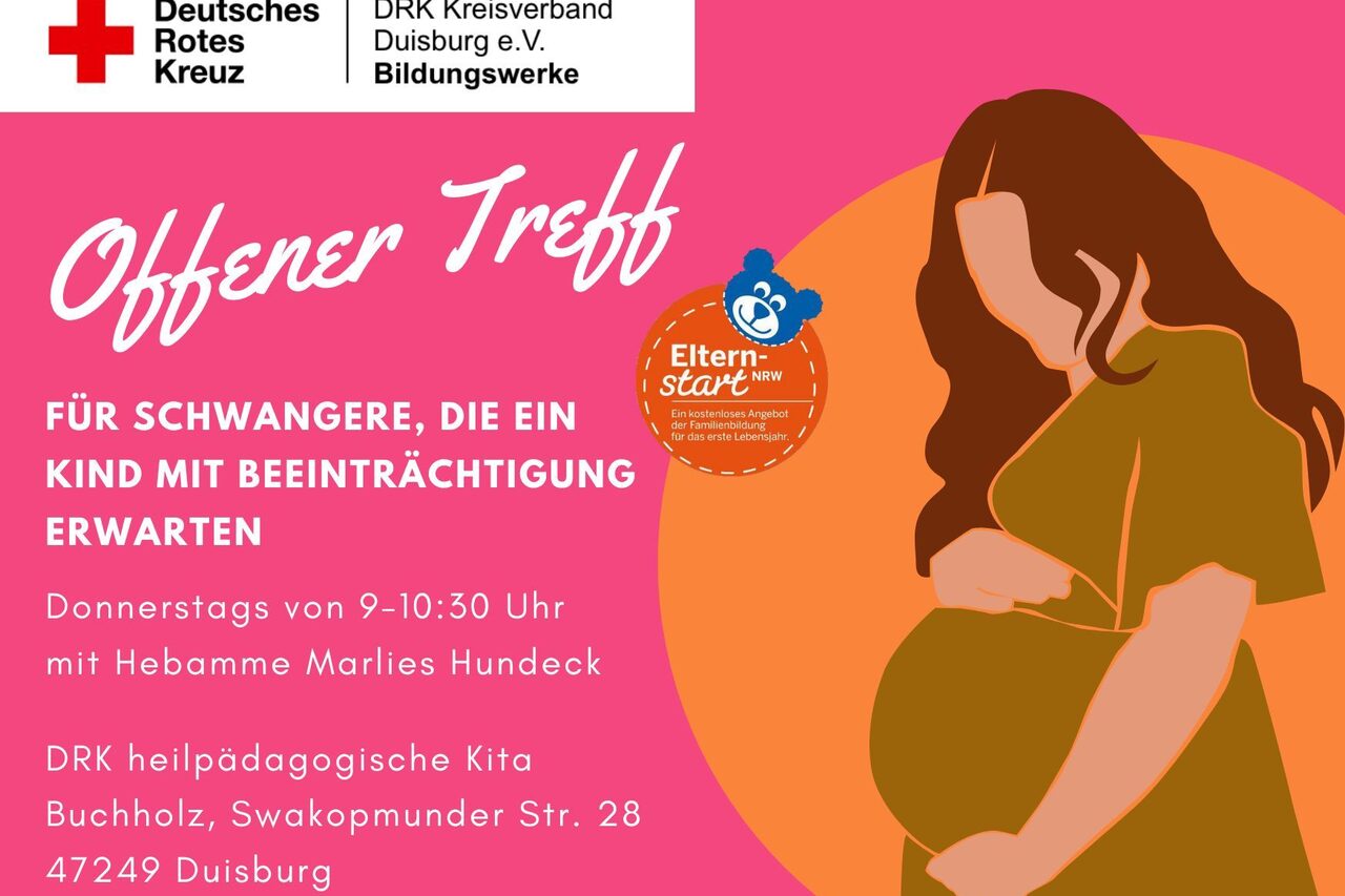 Flyer Offener Treff für Schwangere, die ein Kind mit Beeinträchtigung erwarten