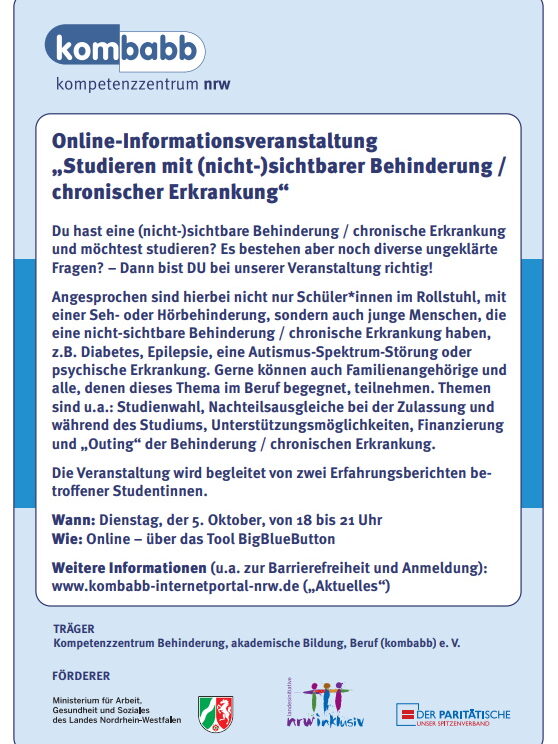 Flyer Online-Informationsveranstaltung